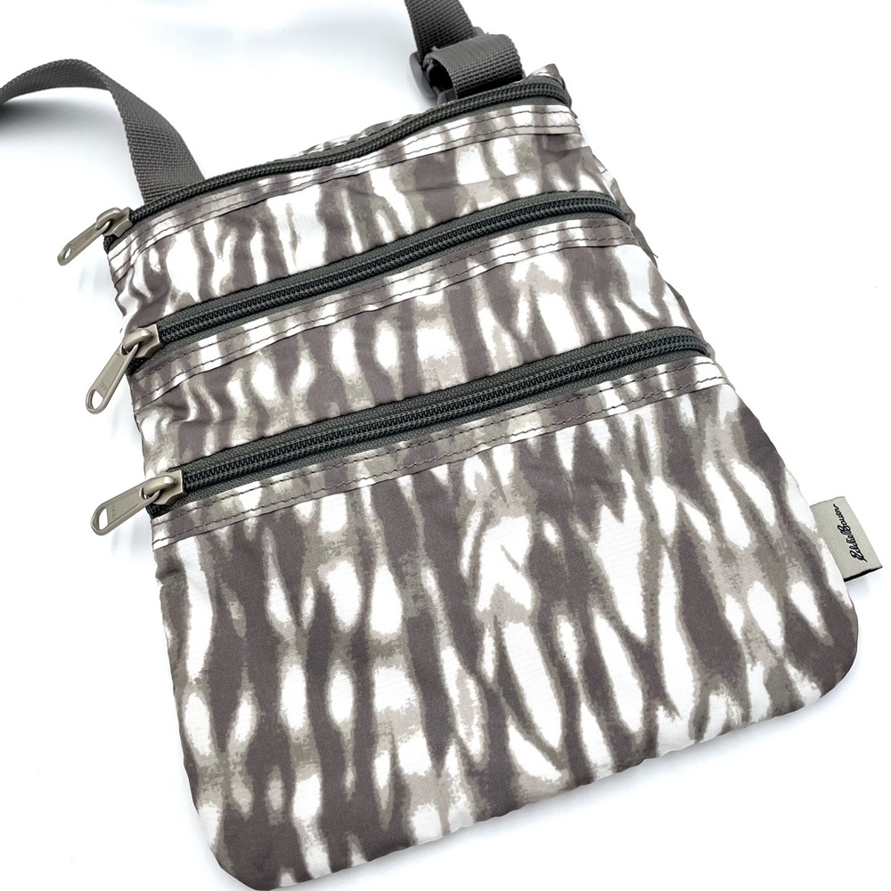 Eddie Bauer Gray and White Patterned Crossbody Bag